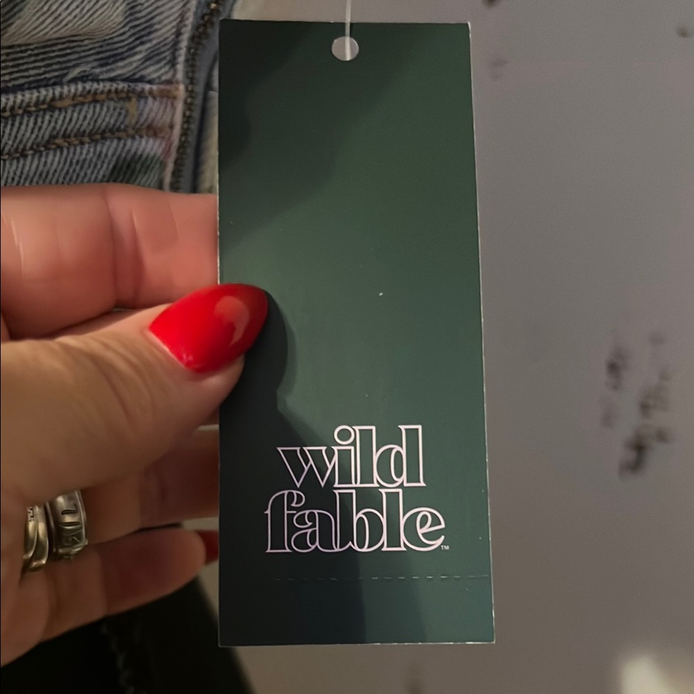 Wild Fable Blue Buttoned Bustier Crop Top - Picture 2 of 7